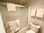 Mammoth Rental Chamonix A12- Loft Bathroom Sink and Shower Area